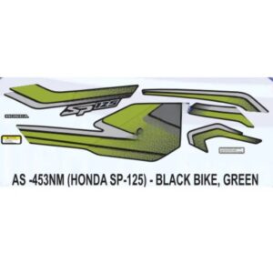 Graphics Sticker Set For Honda Sp 125 | Black Vehicle | Green Sticker | Both Sides