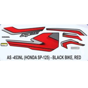 Graphics Sticker Set For Honda Sp 125 | Matte Blue Vehicle | Red Sticker | Both Sides