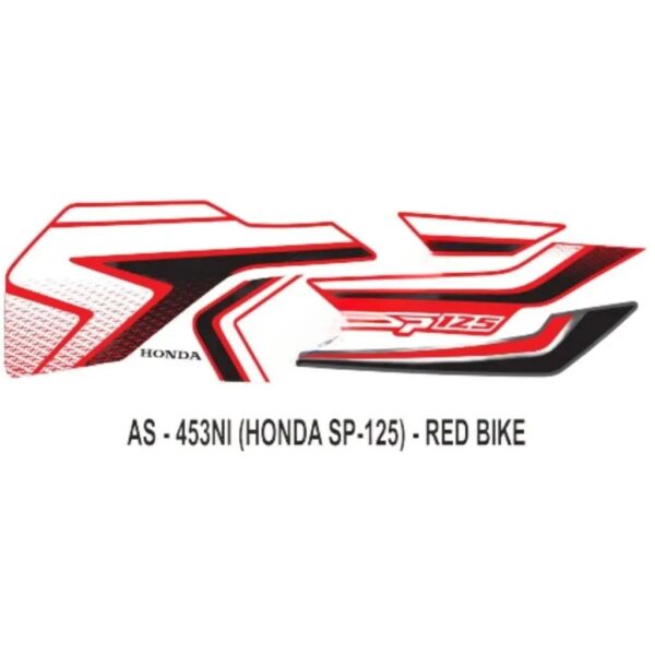 Graphics Sticker Set For Honda Sp 125 | Red Vehicle | Both Sides