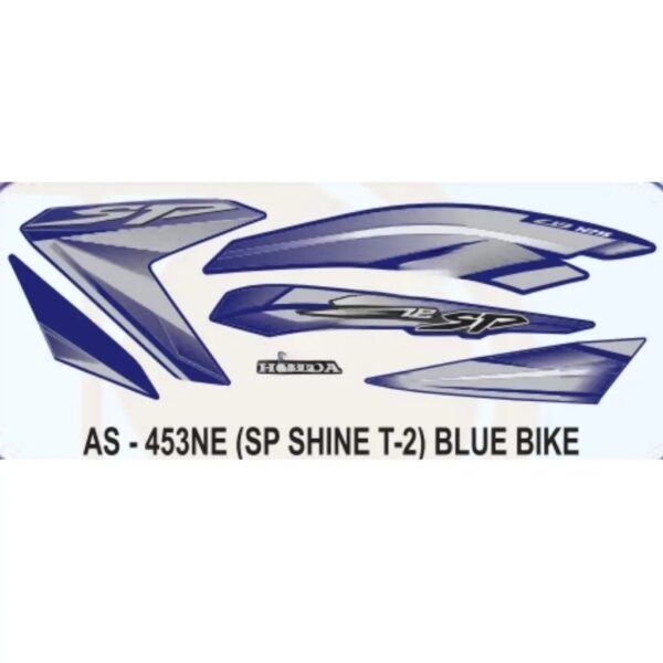 Graphics Sticker Set For Honda Sp Shine | Type 2 | Blue Vehicle | Both Sides