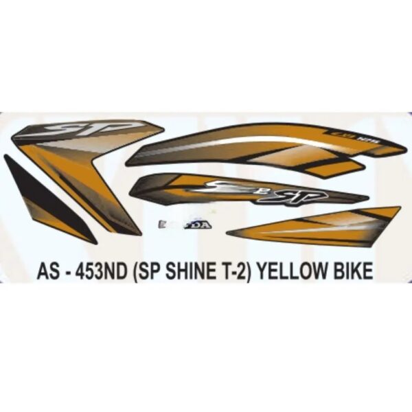 Graphics Sticker Set For Honda Sp Shine | Type 2 | Yellow Vehicle | Both Sides