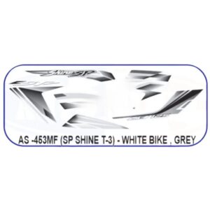 Graphics Sticker Set For Honda Sp Shine | Type 3 | White Vehicle | Grey Sticker | Both Sides