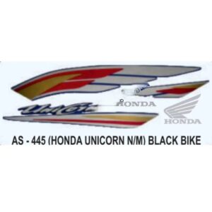 Graphics Sticker Set For Honda Unicorn | New Model | Black Vehicle | Both Sides