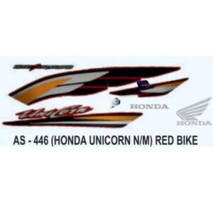 Graphics Sticker Set For Honda Unicorn | New Model | Red Vehicle | Both Sides