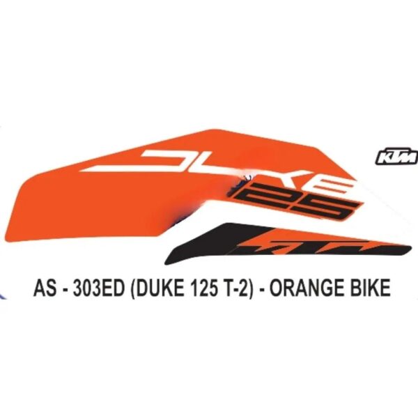 Graphics Sticker Set For Ktm Duke 125 | Type 2 | Orange Vehicle | Both Sides
