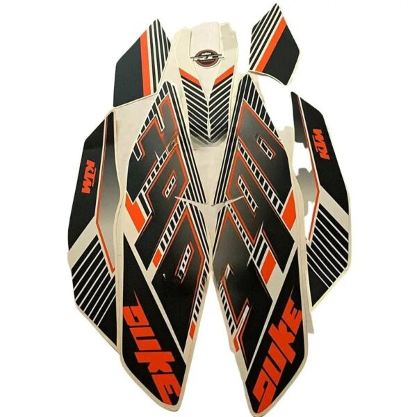 Graphics Sticker Set For Ktm Duke 390 | Type 2 | Orange Bike | Vinyl Decal Set | Both Sides