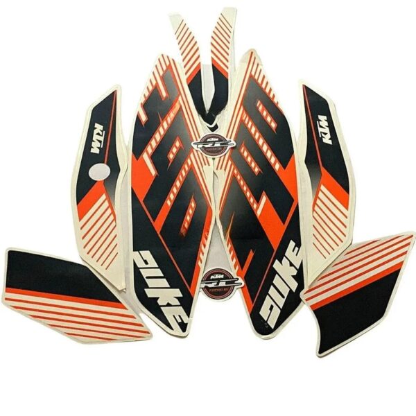 Graphics Sticker Set For Ktm Duke 390 | Type 2 | White Bike | Vinyl Decal Set | Both Sides