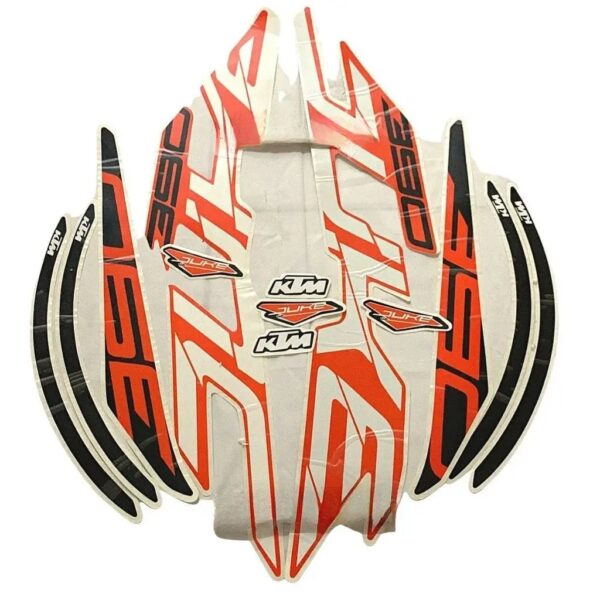 Graphics Sticker Set For Ktm Duke 390 | White Bike | Vinyl Decal Set | Both Sides
