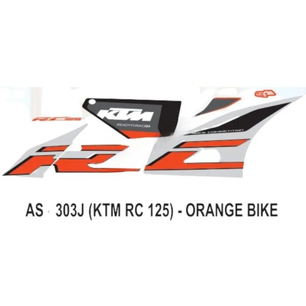 Graphics Sticker Set For Ktm Rc 125 | Orange Vehicle | Both Sides