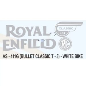 Graphics Sticker Set For Royal Enfield Bullet Classic | Type 3 | White Vehicle | Both Sides