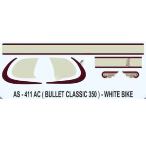 Graphics Sticker Set For Royal Enfiled Bullet Classic 350 | White Vehicle | Both Sides