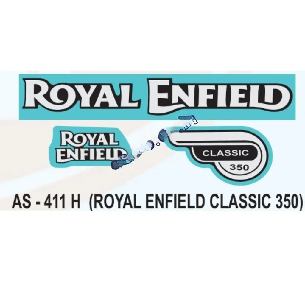 Graphics Sticker Set For Royal Enfiled Classic 350 | Blue Sticker | Both Sides