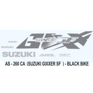 Graphics Sticker Set For Suzuki Gixxer Sf | Abs | Black Vehicle | Both Sides
