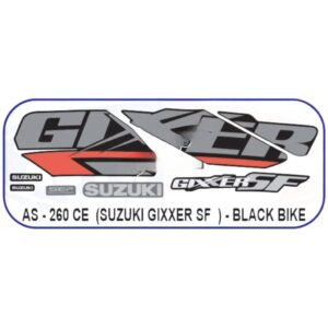 Graphics Sticker Set For Suzuki Gixxer Sf | Black Vehicle | Both Sides