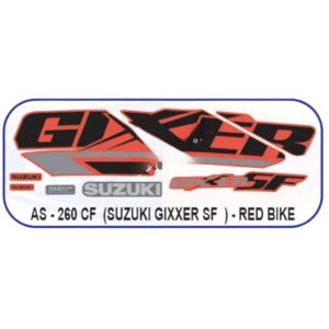 Graphics Sticker Set For Suzuki Gixxer Sf | Red Vehicle | Both Sides