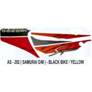 Graphics Sticker Set For Suzuki Samurai | Old Model | Black Vehicle | Yellow Sticker | Both Sides