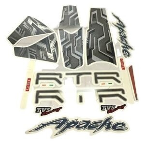 Graphics Sticker Set For Tvs Apache Abs | Black Bike | Vinyl Decal Set | Both Sides