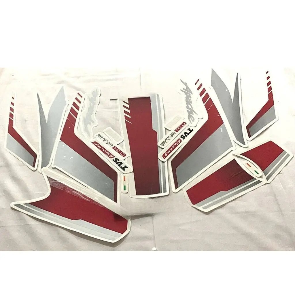 Graphics Sticker Set For Tvs Apache Rtr 160 Bs6 | Grey Bike | Vinyl Decal Set | Both Sides