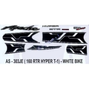 Graphics Sticker Set For Tvs Apache Rtr 160 | Hyper Edgetype 1 | White Vehicle | Both Sides