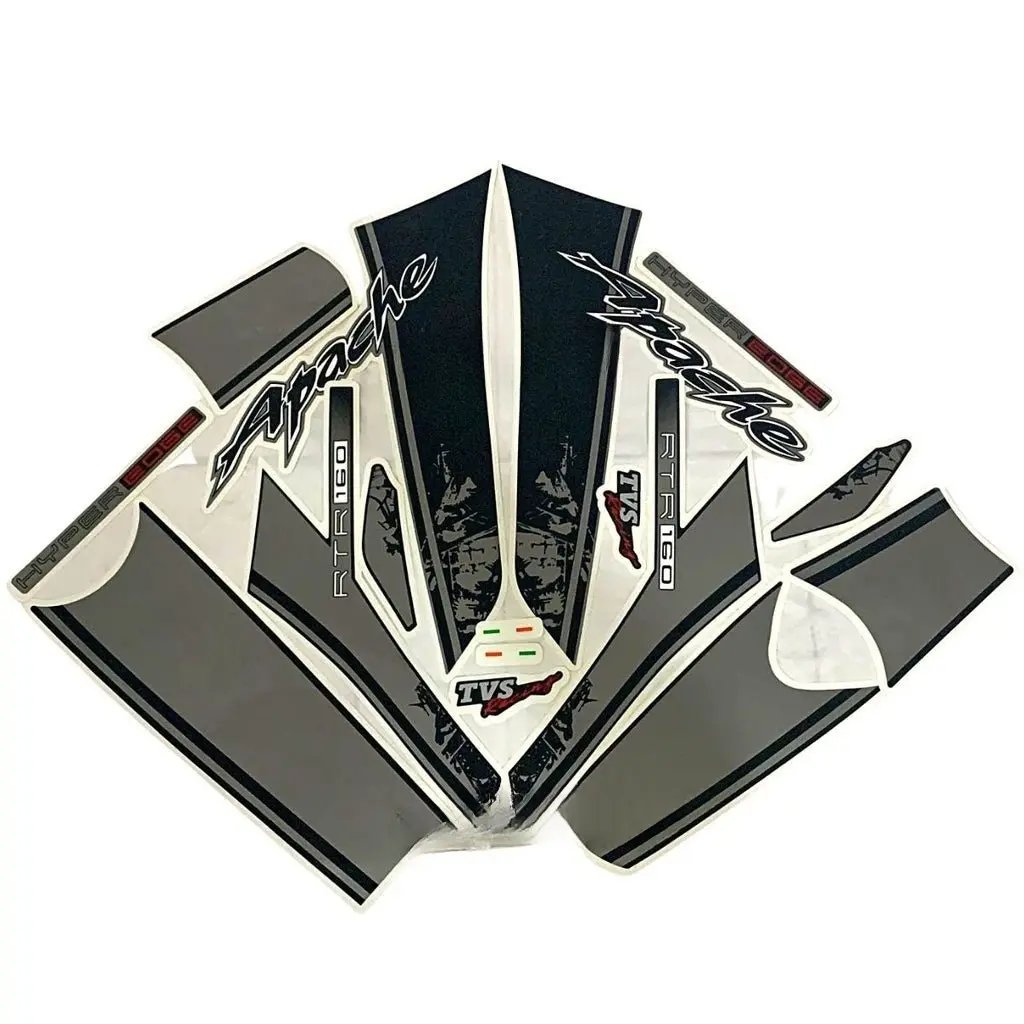 Graphics Sticker Set For Tvs Apache Rtr 160 | Hyper | Red Bike | Vinyl Decal Set | Both Sides