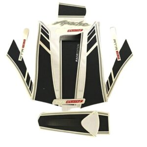 Graphics Sticker Set For Tvs Apache Rtr 160 | Racing | 2019 Model | Black & Silver | Vinyl Decal Set | Both Sides