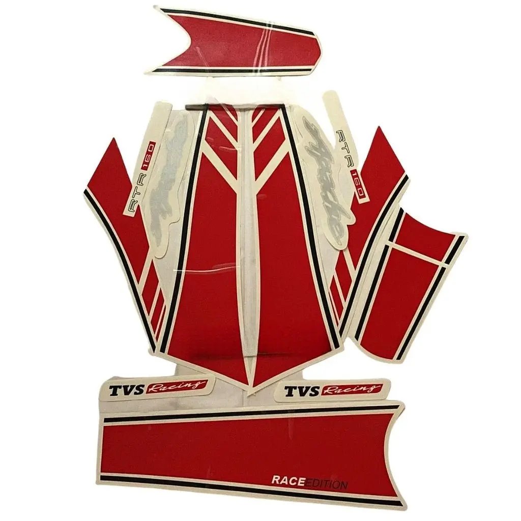 Graphics Sticker Set For Tvs Apache Rtr 160 | Racing | 2019 Model | Black & Red | Vinyl Decal Set | Both Sides