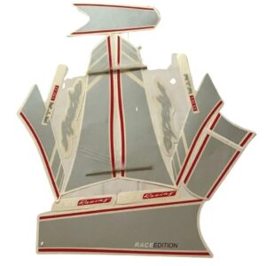 Graphics Sticker Set For Tvs Apache Rtr 160 | Racing | 2019 Model | Red & Silver | Vinyl Decal Set | Both Sides