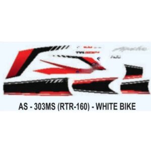 Graphics Sticker Set For Tvs Apache Rtr 160 | White Vehicle | Both Sides
