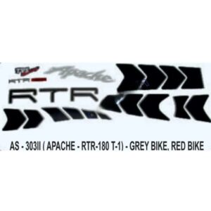 Graphics Sticker Set For Tvs Apache Rtr 180 | Type 1 | Grey Vehicle | Red Sticker | Both Sides