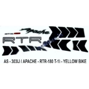 Graphics Sticker Set For Tvs Apache Rtr 180 | Type 1 | Yellow Vehicle | Both Sides