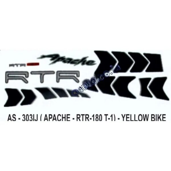 Graphics Sticker Set For Tvs Apache Rtr 180 | Type 1 | Yellow Vehicle | Both Sides