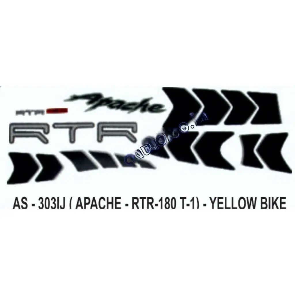 Graphics Sticker Set For Tvs Apache Rtr 180 | Type 1 | Yellow Vehicle | Both Sides
