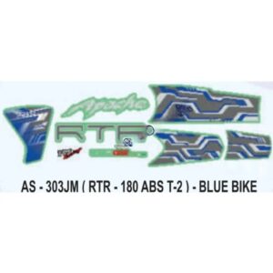 Graphics Sticker Set For Tvs Apache Rtr 180 | Type 2 | Abs | Blue Vehicle | Both Sides