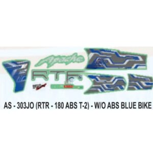Graphics Sticker Set For Tvs Apache Rtr 180 | Type 2 | Without Abs | Blue Vehicle | Both Sides