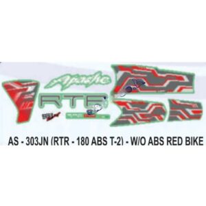 Graphics Sticker Set For Tvs Apache Rtr 180 | Type 2 | Without Abs | Red Vehicle | Both Sides