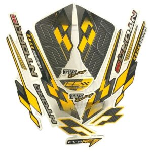 Graphics Sticker Set For Tvs Ntorq 125 | Black & Yellow | Vinyl Decal Set | Both Sides