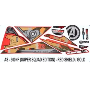 Graphics Sticker Set For Tvs Ntorq 125 | Super Squad Edition | Red & Gold Sticker | Both Sides
