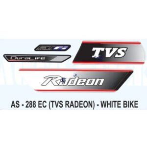 Graphics Sticker Set For Tvs Radeon Fi | White Vehicle | Both Sides