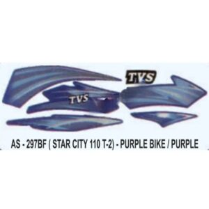 Graphics Sticker Set For Tvs Star City 110 | Type 2 | Purple Vehicle | Purple Sticker | Both Sides
