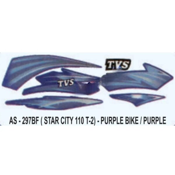 Graphics Sticker Set For Tvs Star City 110 | Type 2 | Purple Vehicle | Purple Sticker | Both Sides