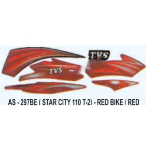 Graphics Sticker Set For Tvs Star City 110 | Type 2 | Red Vehicle | Red Sticker | Both Sides