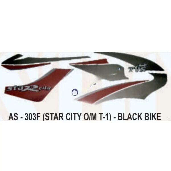 Graphics Sticker Set For Tvs Star City | Type 1 | Old Model | Black Vehicle | Both Sides