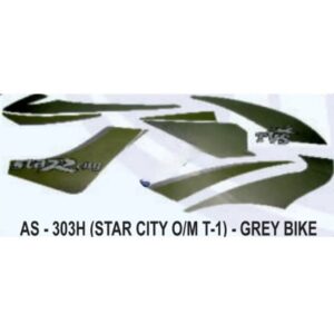 Graphics Sticker Set For Tvs Star City | Type 1 | Old Model | Grey Vehicle | Sticker | Both Sides