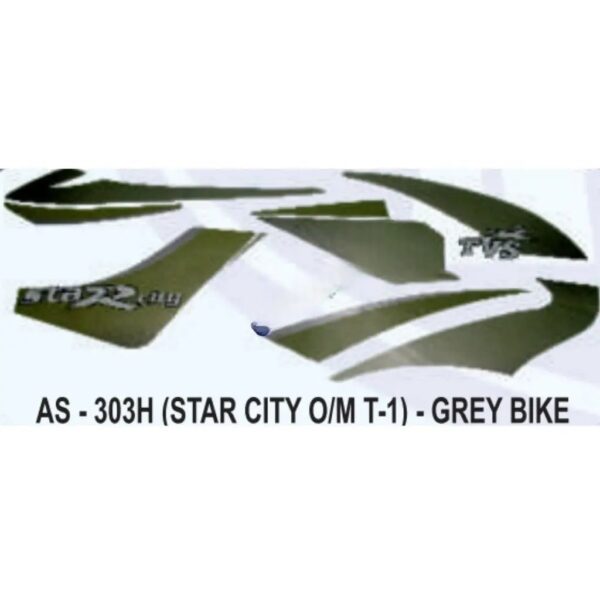 Graphics Sticker Set For Tvs Star City | Type 1 | Old Model | Grey Vehicle | Sticker | Both Sides