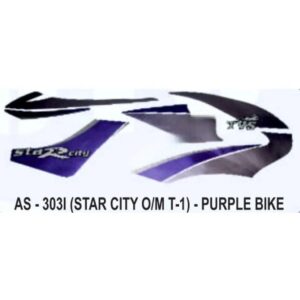 Graphics Sticker Set For Tvs Star City | Type 1 | Old Model | Purple Vehicle | Both Sides