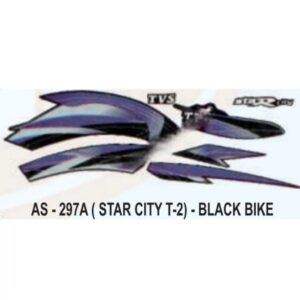 Graphics Sticker Set For Tvs Star City | Type 2 | Black Vehicle | Both Sides
