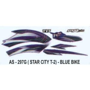 Graphics Sticker Set For Tvs Star City | Type 2 | Blue Vehicle | Both Sides