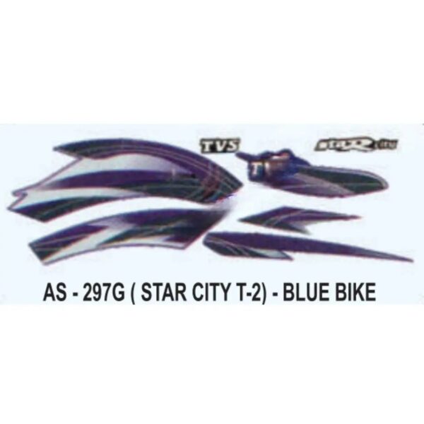 Graphics Sticker Set For Tvs Star City | Type 2 | Blue Vehicle | Both Sides