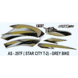 Graphics Sticker Set For Tvs Star City | Type 2 | Grey Vehicle | Both Sides