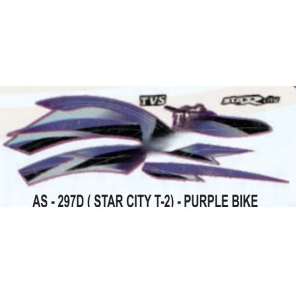 Graphics Sticker Set For Tvs Star City | Type 2 | Purple Vehicle | Both Sides